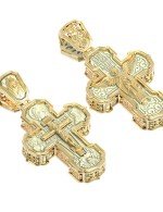 Крест из лимонного золота c бивнем мамонта