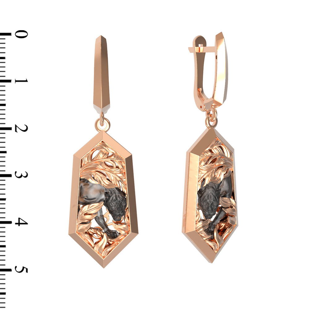 Серьги из красного золота 585 пробы