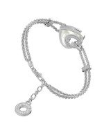 Браслет из белого золота c бриллиантами, ониксом и перламутром