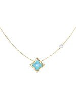 Колье из лимонного золота c бриллиантами и бирюзой