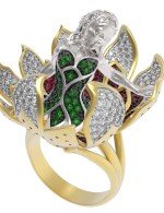 Кольцо из лимонного золота c фианитом