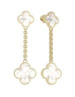 Серьги из лимонного золота c перламутром