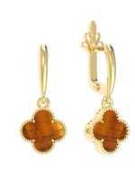 Серьги из лимонного золота c тигровым глазом