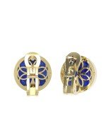 Серьги из лимонного золота c бриллиантами и лазуритом