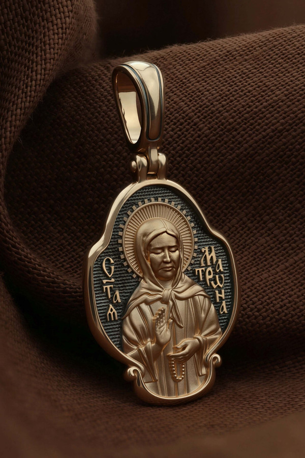 Нательная икона из красного золота 585 пробы