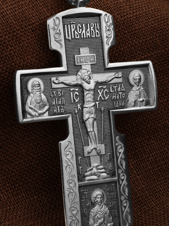 Крест из белого золота 585 пробы