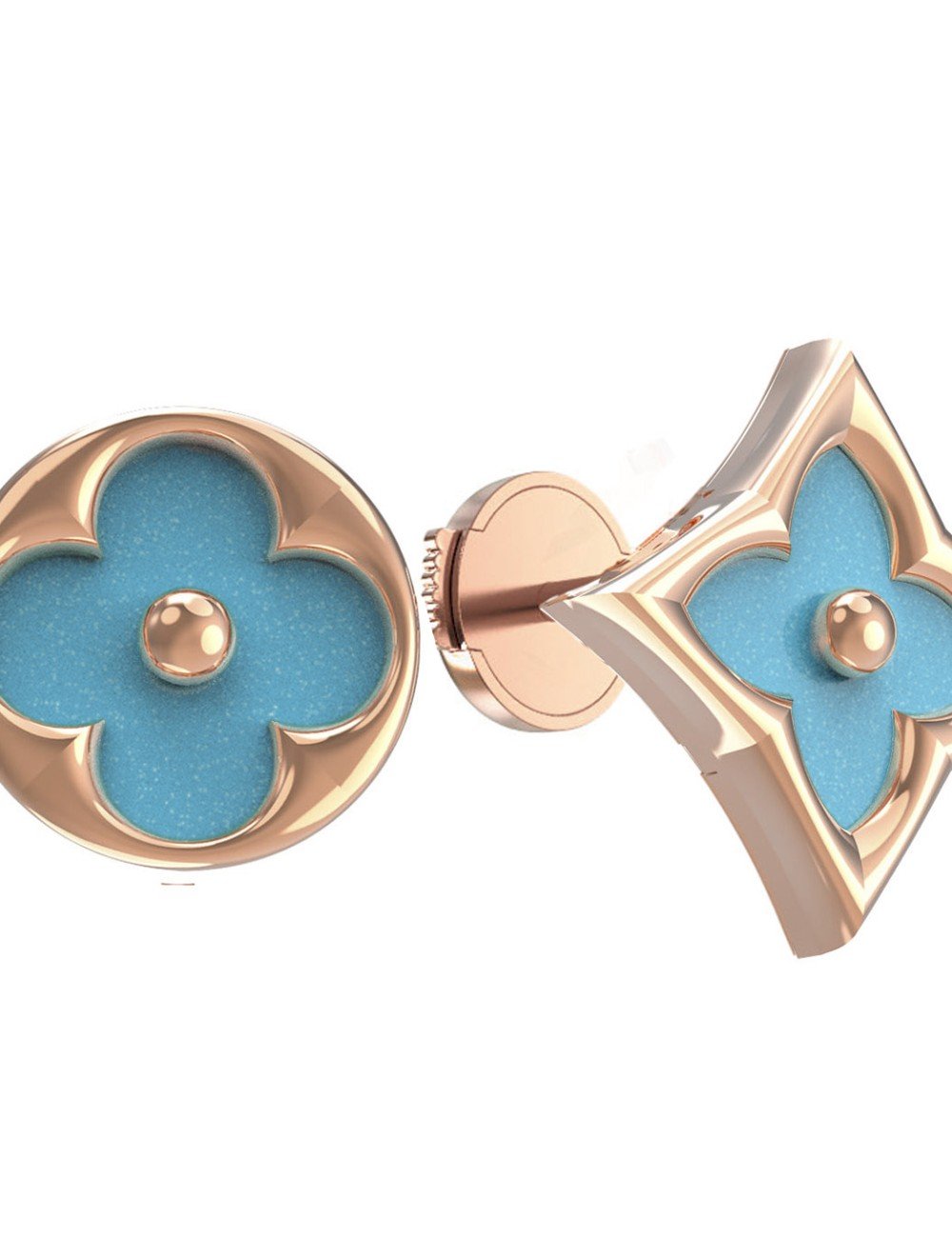 Серьги из золота c бирюзой