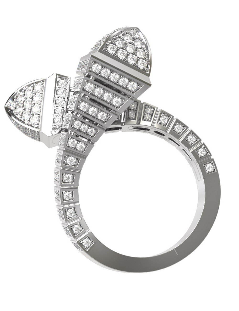 Кольцо из белого золота c бриллиантами