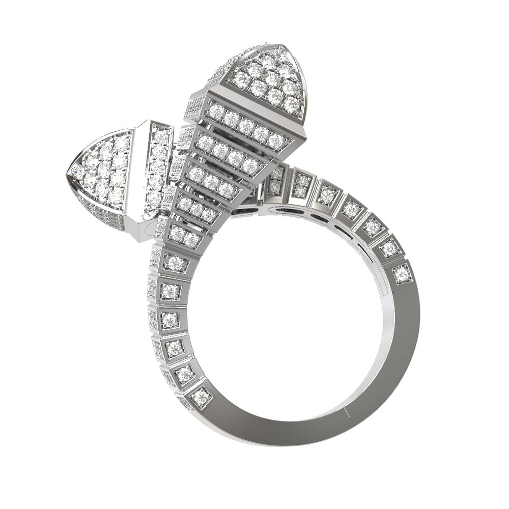 Кольцо из белого золота 585 пробы c бриллиантами