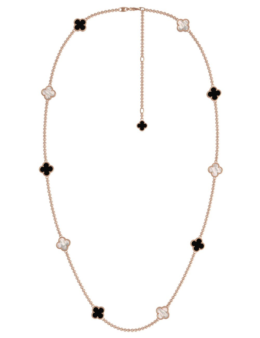 Колье из золота c ониксом и перламутром