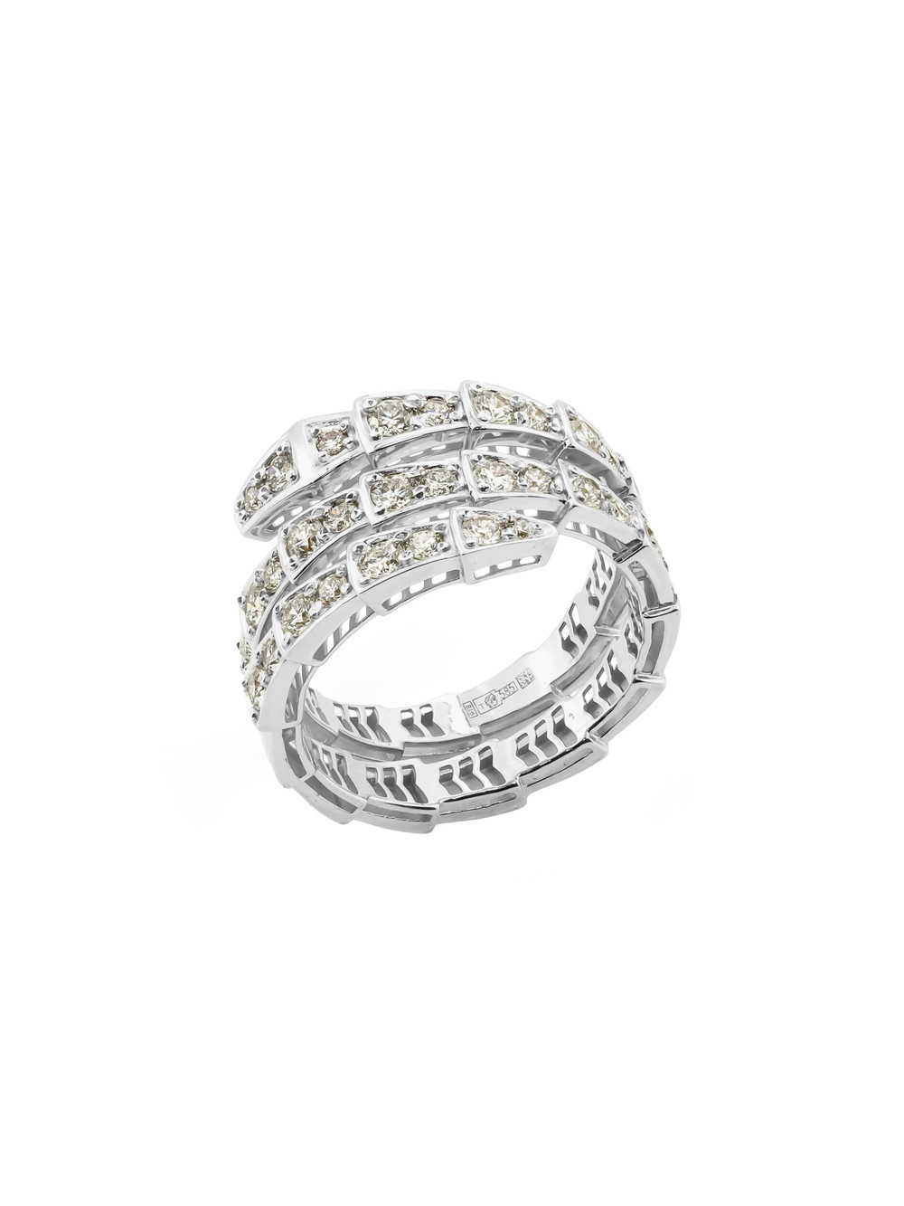 Кольцо из белого золота 585 пробы c бриллиантами