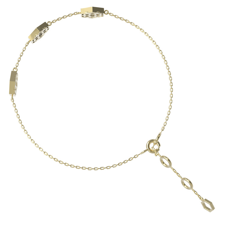 Браслет из лимонного золота 585 пробы c лазуритом и перламутром