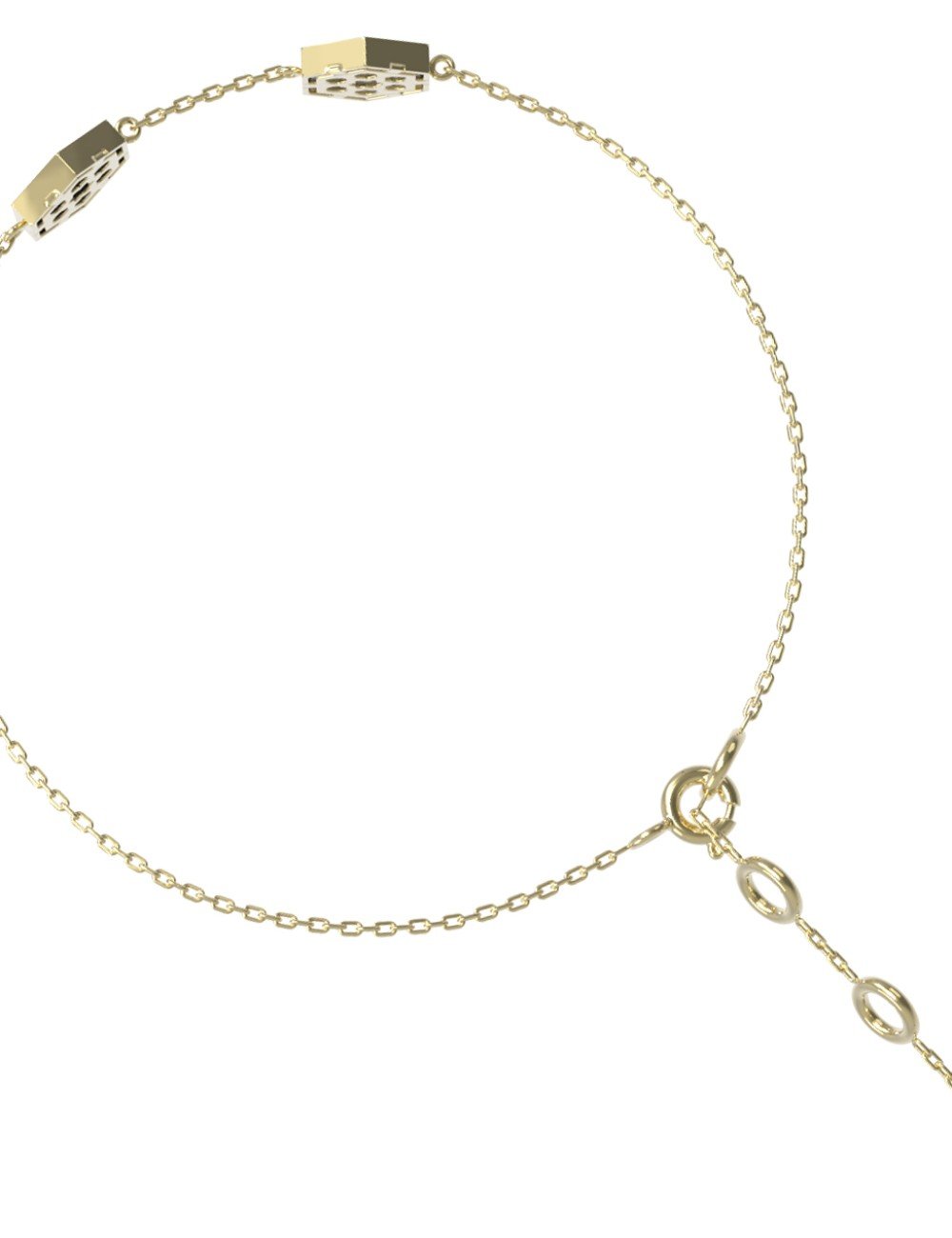 Браслет из лимонного золота c лазуритом и перламутром