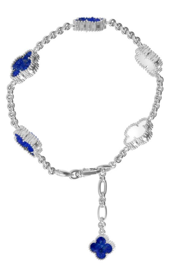 Браслет из белого золота c лазуритом и перламутром