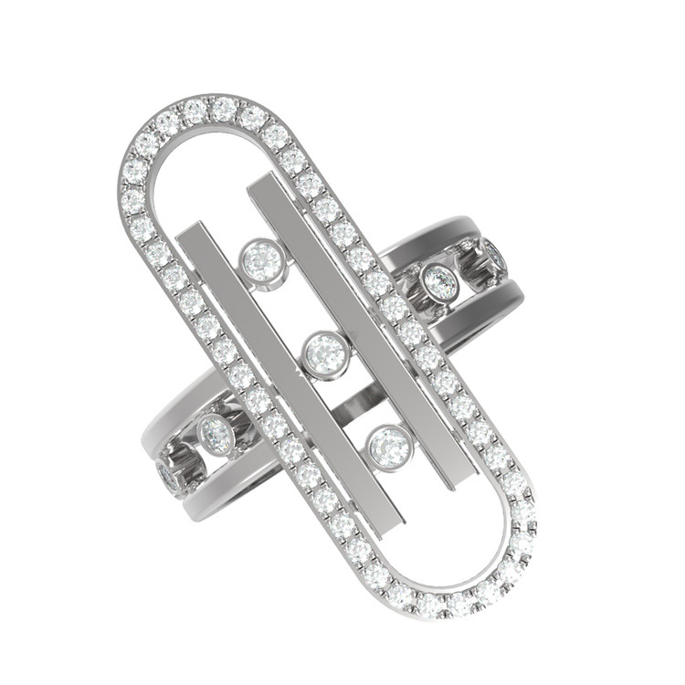 Кольцо из белого золота 585 пробы c бриллиантами