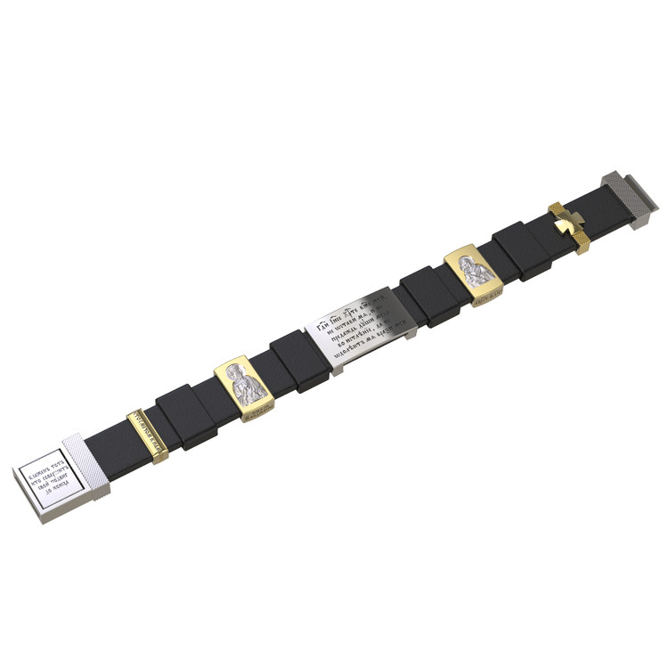 Браслет из белого золота 585 пробы c кожаным шнурком