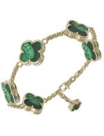 Браслет из лимонного золота c малахитом