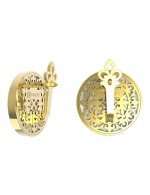 Серьги из лимонного золота c ониксом и перламутром