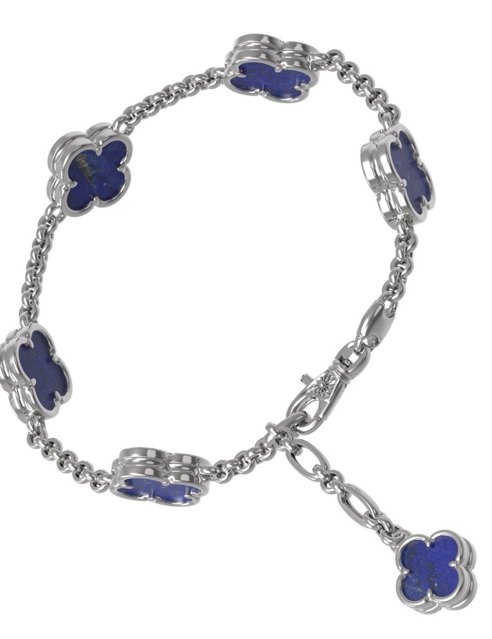 Браслет из белого золота c лазуритом