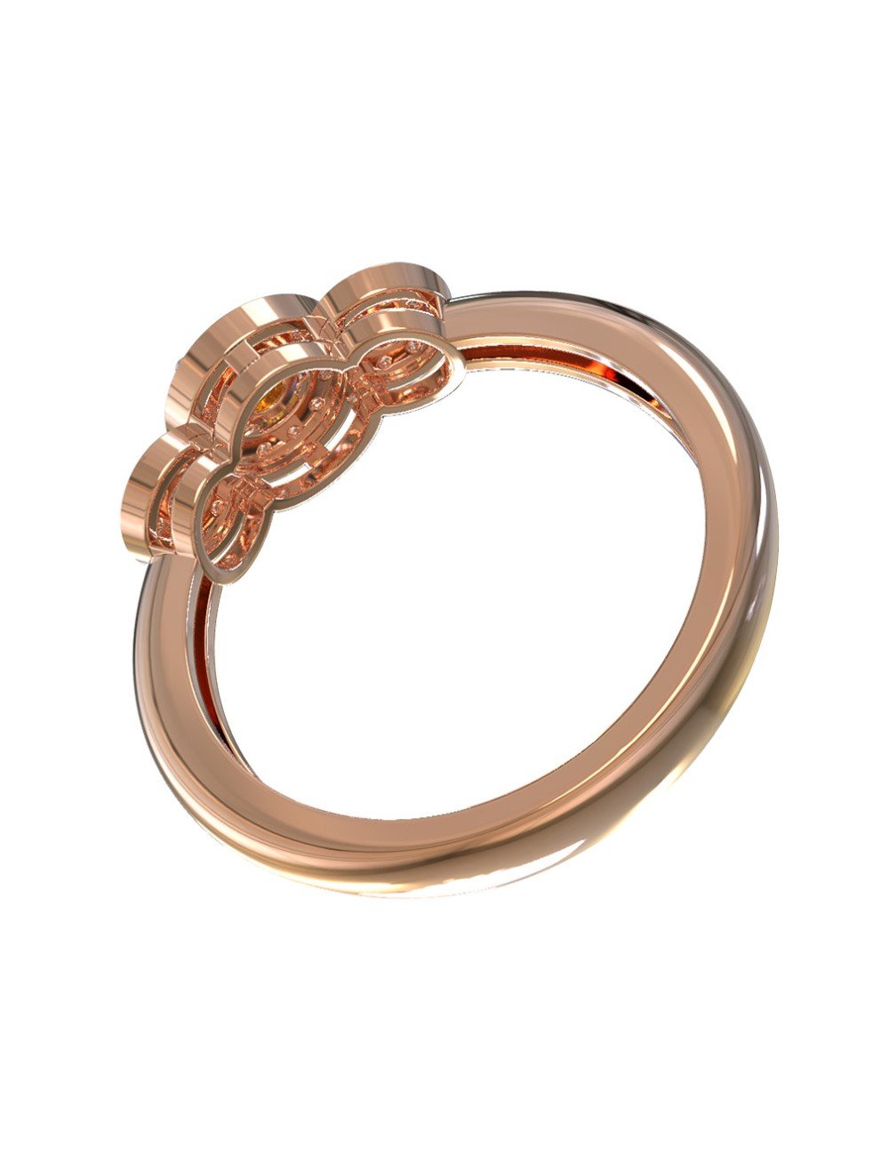 Кольцо из золота c бриллиантами и изумрудом