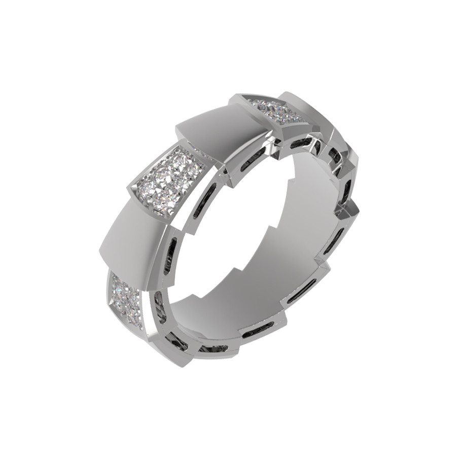 Кольцо из белого золота 585 пробы c бриллиантами