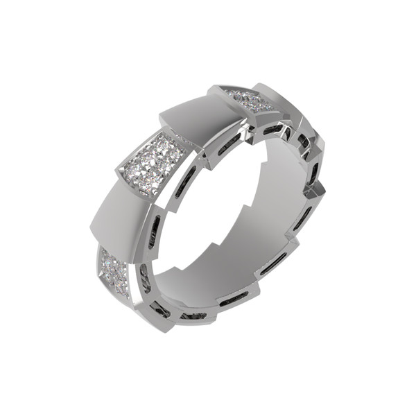 Кольцо из белого золота 585 пробы c бриллиантами