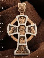 Крест из золота c эмалью и бриллиантами