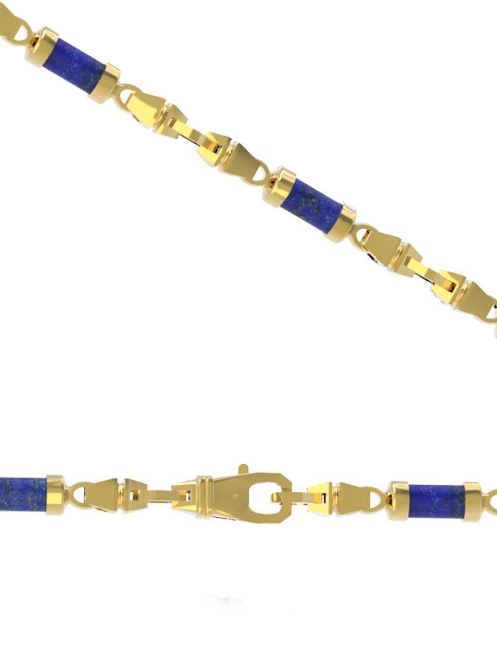 Цепь из лимонного золота c лазуритом