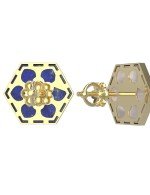 Серьги из лимонного золота c лазуритом и перламутром