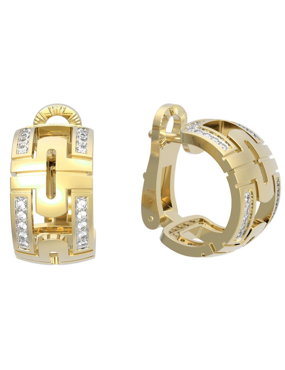 Серьги из лимонного золота c бриллиантами