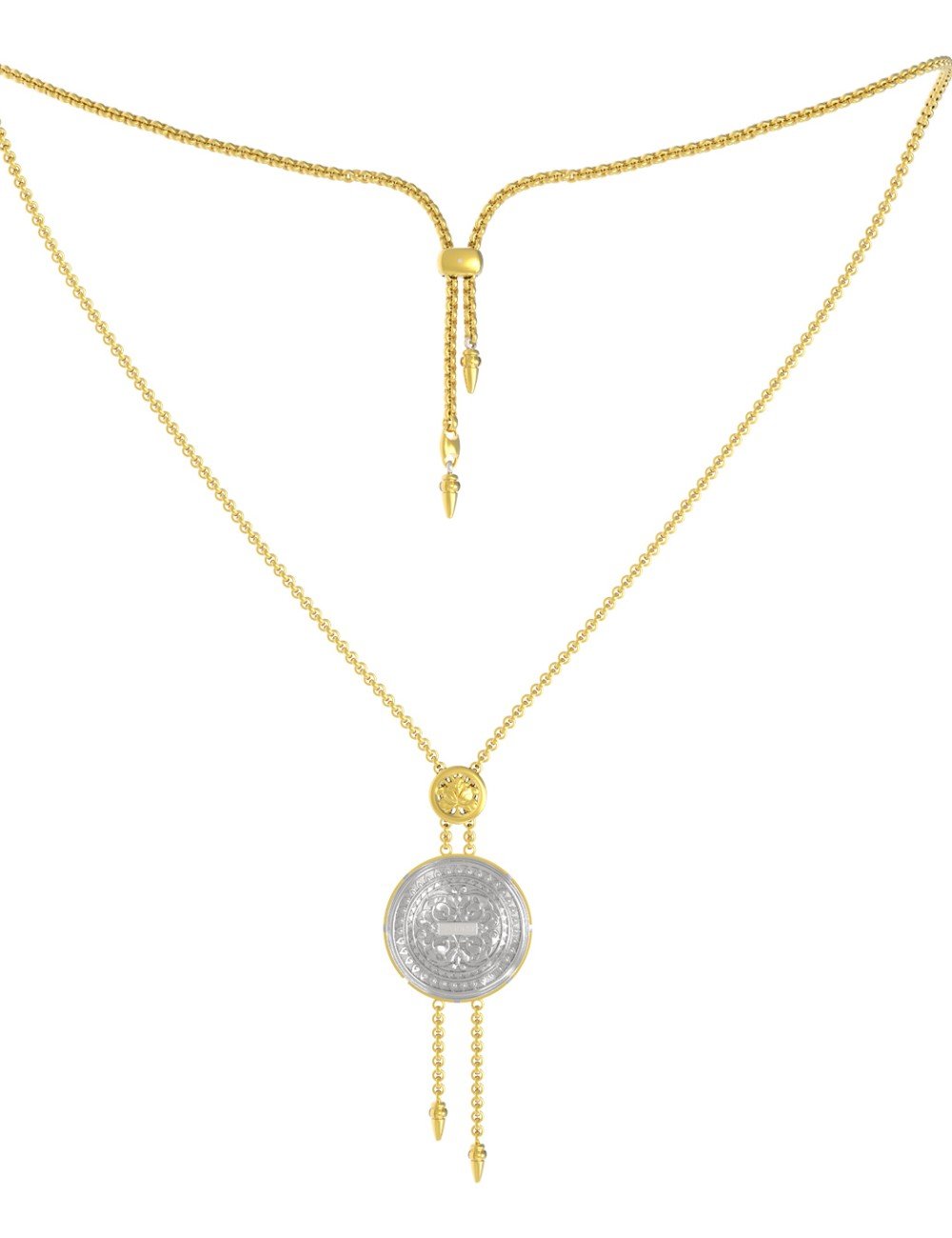 Колье из лимонного золота c эмалью