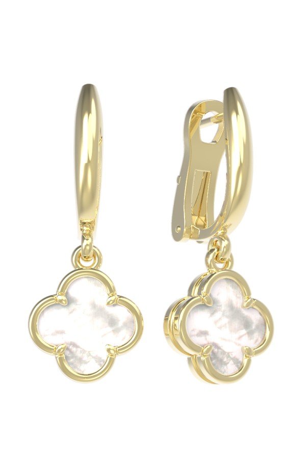 Серьги из лимонного золота c перламутром