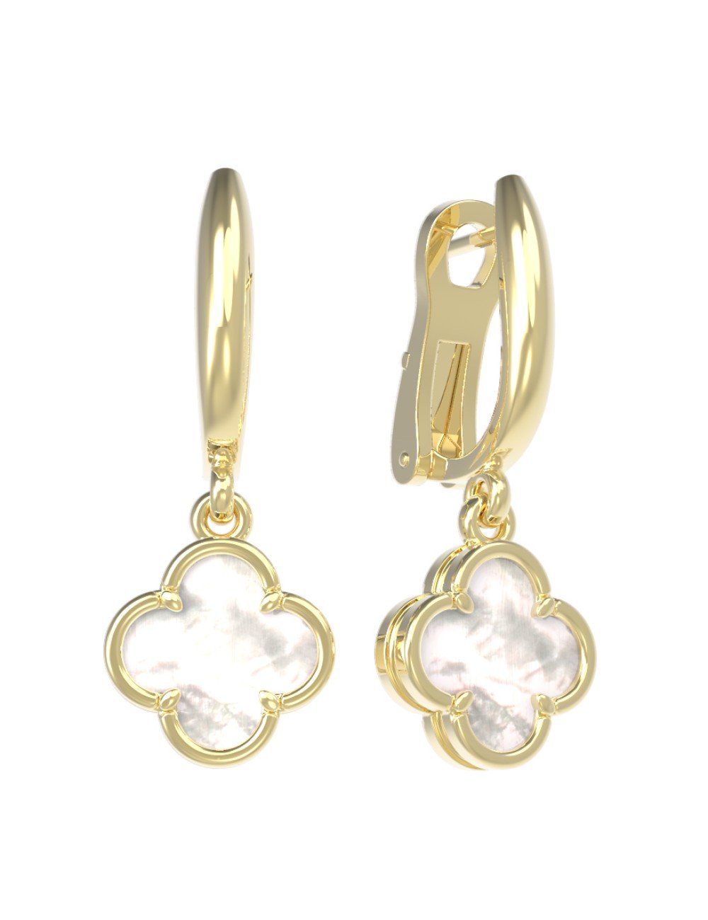 Серьги из лимонного золота c перламутром