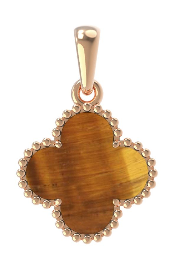 Подвеска из золота c тигровым глазом