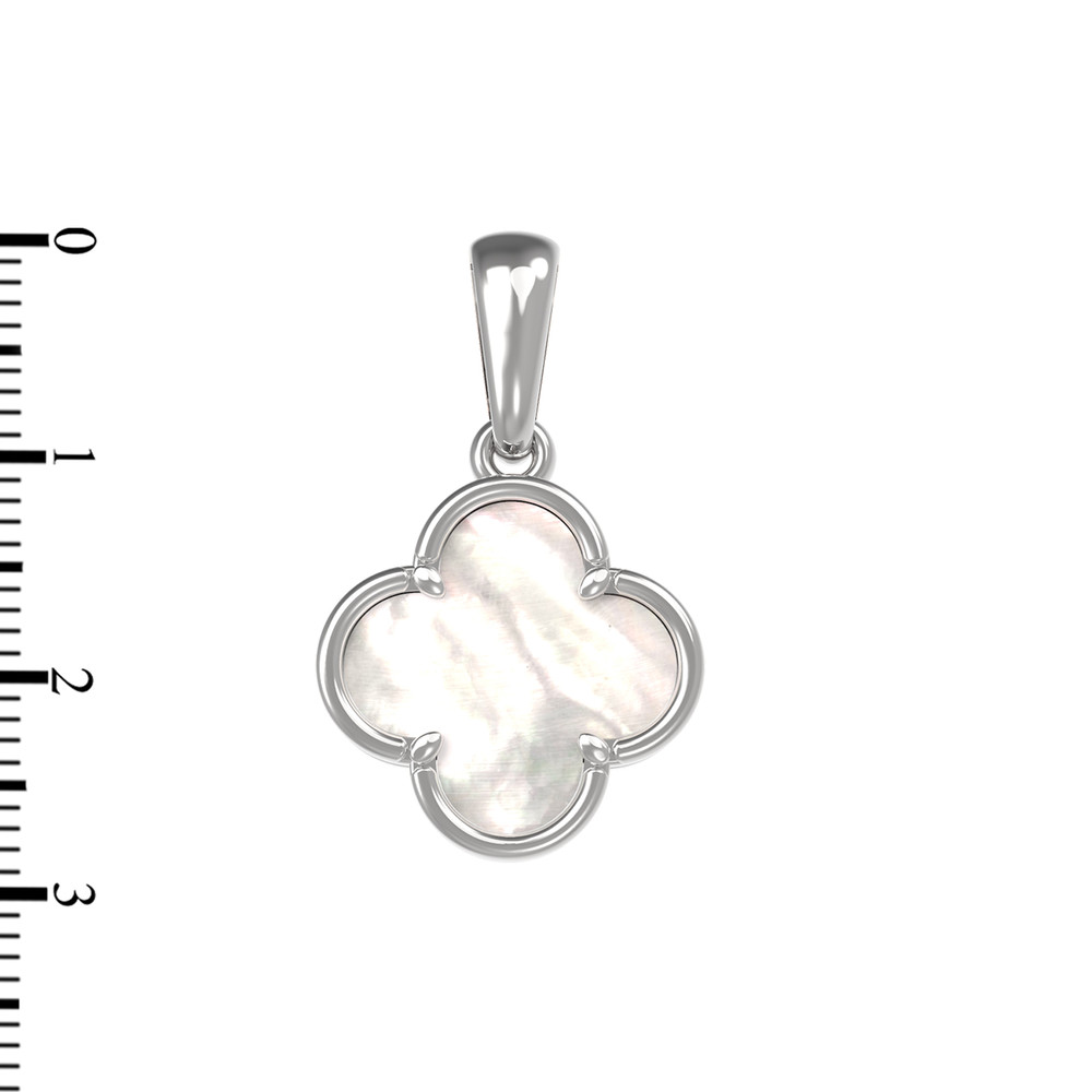 Подвеска из белого золота 585 пробы c перламутром