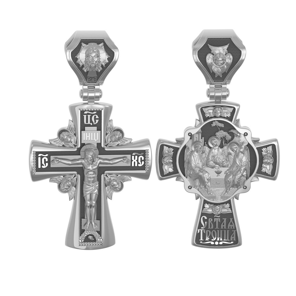 Крест из белого золота 585 пробы