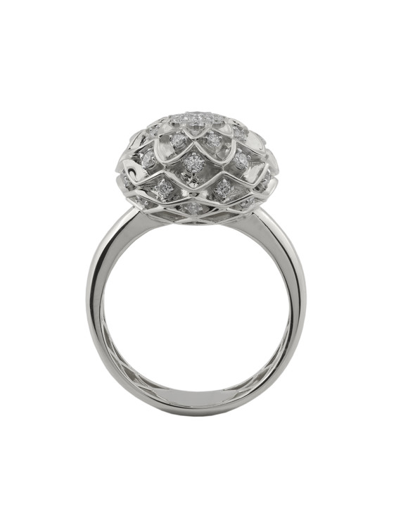 Кольцо из белого золота 585 пробы c бриллиантами