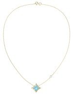 Колье из лимонного золота c бриллиантами и бирюзой