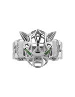 Кольцо из белого золота c бриллиантами и изумрудом