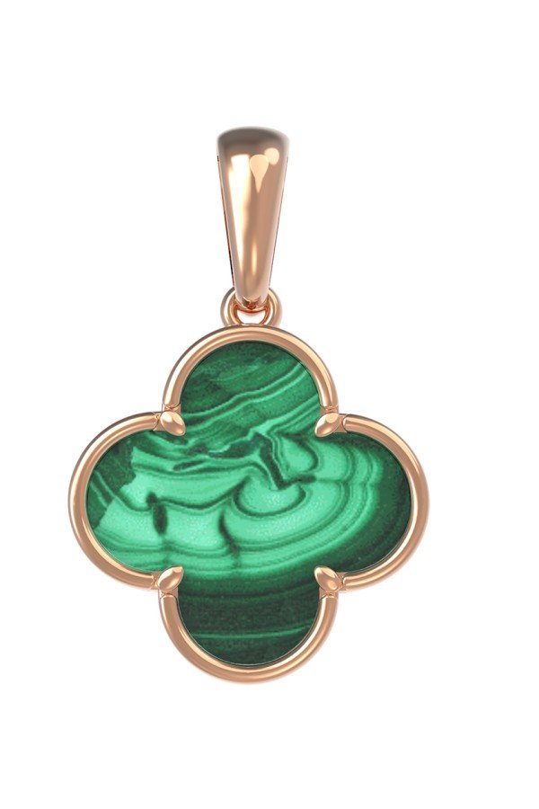 Подвеска из золота c малахитом