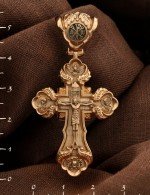 Крест из золота c деревом груши