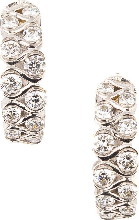 Серьги из белого золота c бриллиантами