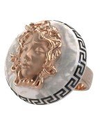 Кольцо из золота c эмалью и перламутром