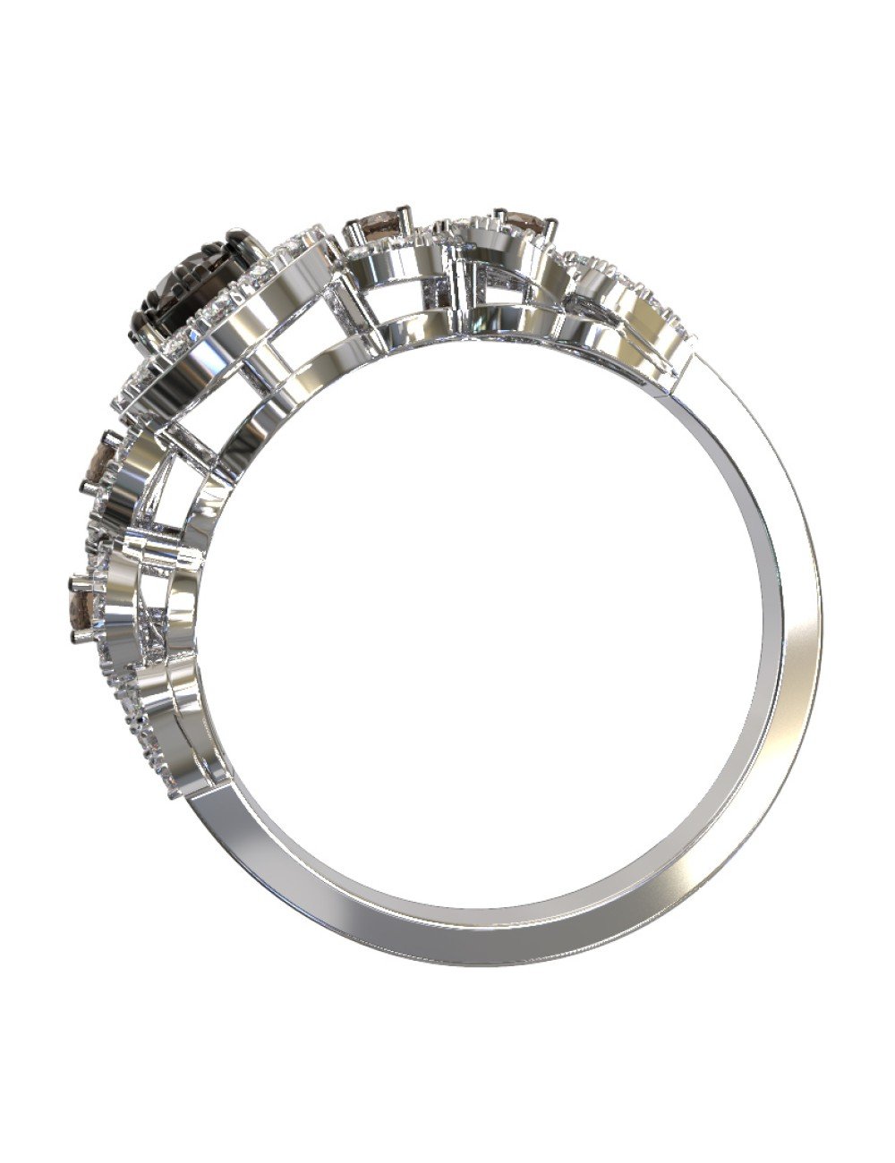 Кольцо из белого золота c бриллиантами