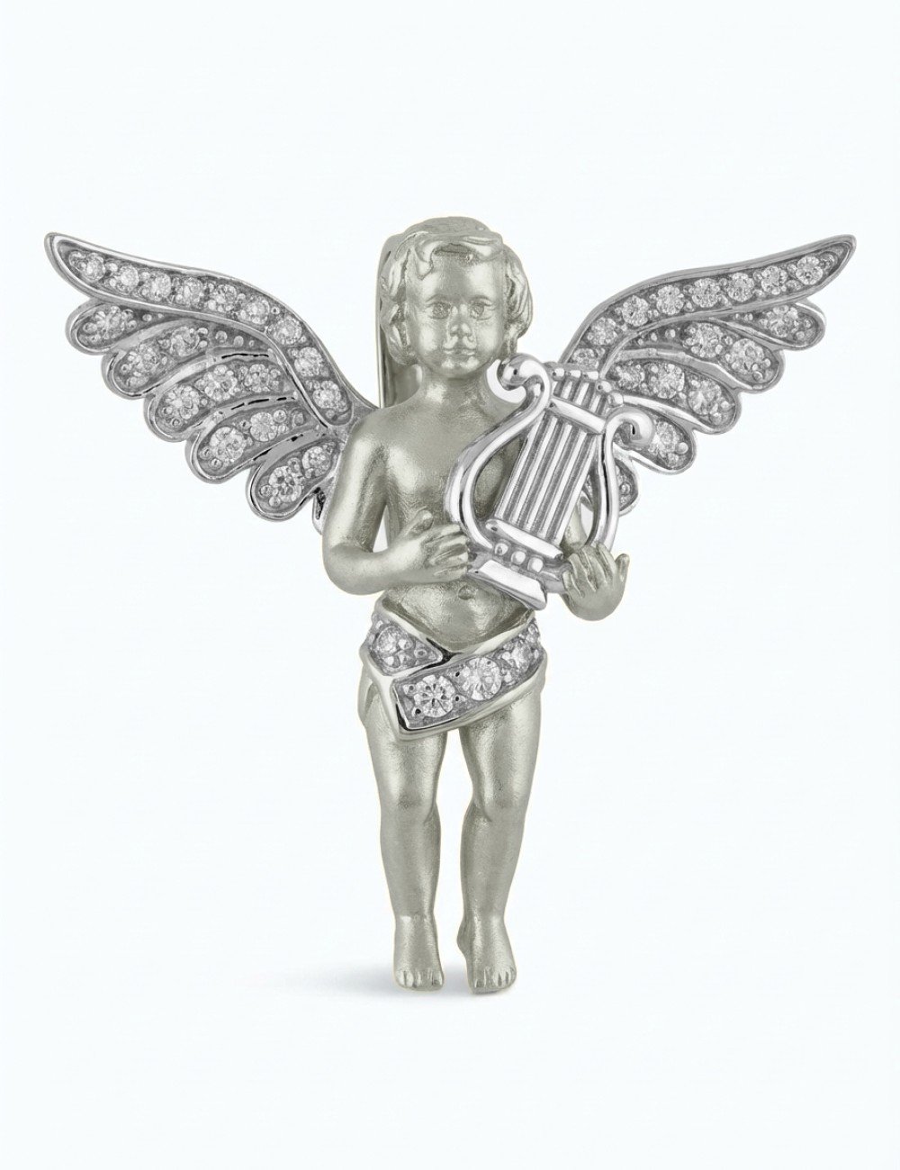 Подвеска из белого золота c фианитом