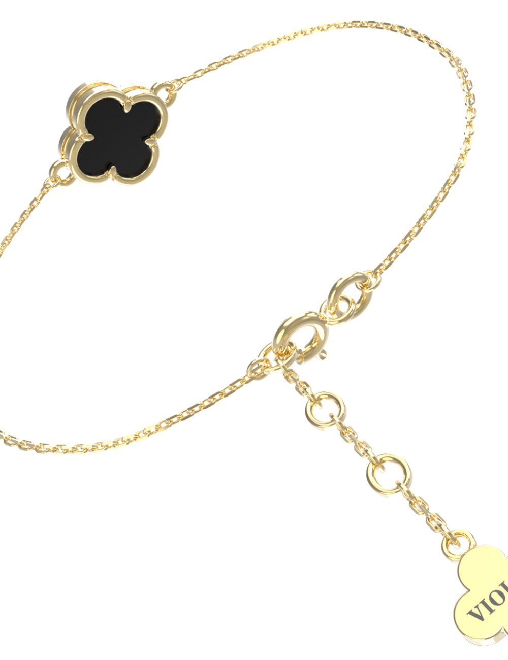 Браслет из лимонного золота c ониксом