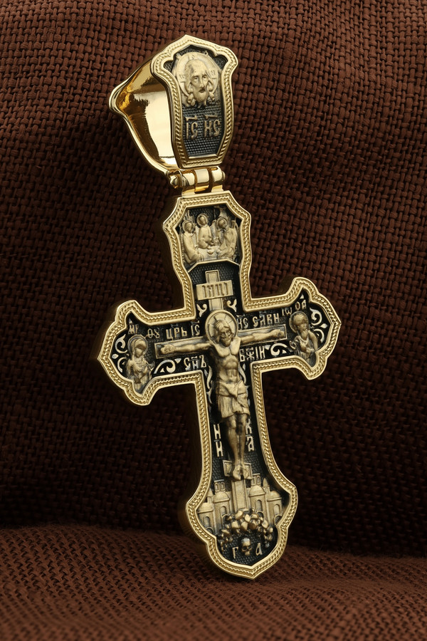 Крест из лимонного золота 585 пробы