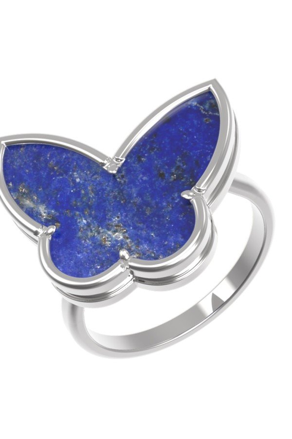 Кольцо из белого золота c лазуритом