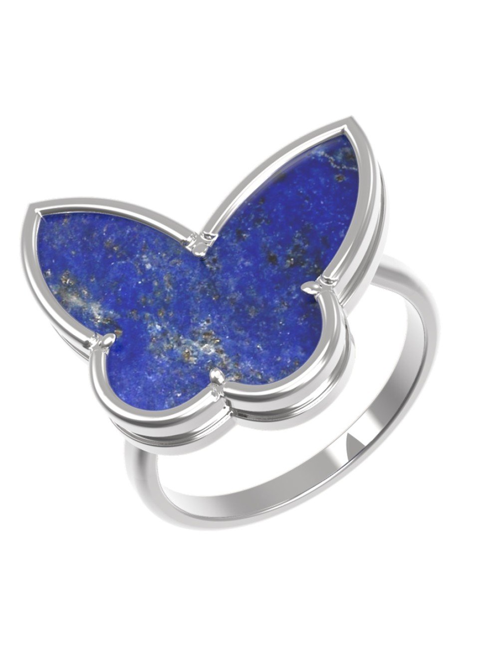 Кольцо из белого золота c лазуритом