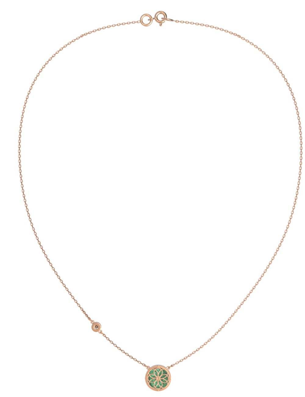 Колье из золота c бриллиантами и малахитом